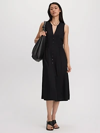 Sleeveless Midi Shirtdress
