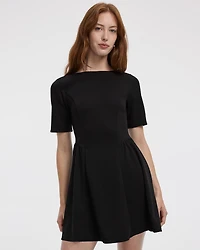 Short-Sleeve Crew-Neck Mini Dress