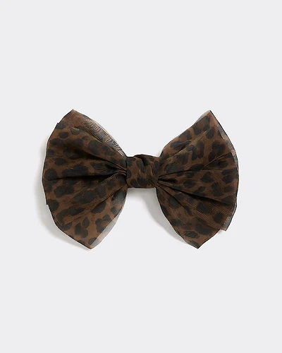 Hair Clip with Leopard Bow