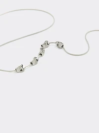 Stainless Steel Short Necklace with Twisted Beads