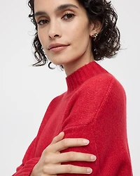 Long-Sleeve Mock-Neck Loose Pullover