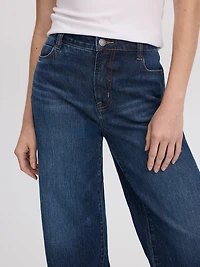 Jean à jambe large et taille mi-haute