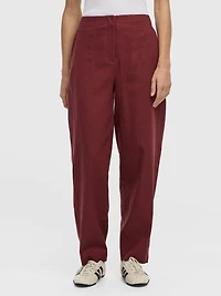 Linen Blend Barrel Pant