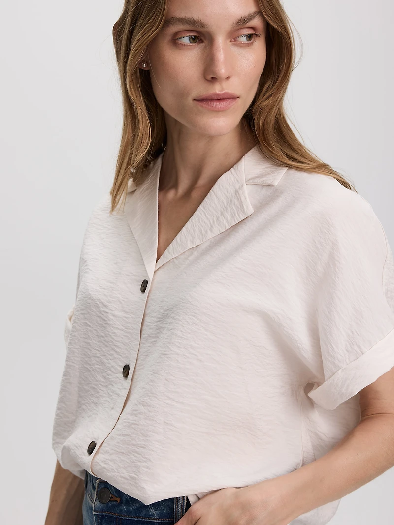 Short-Sleeve Shirt with Notch Collar