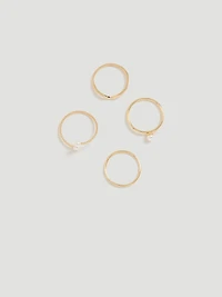 Rings with Pearls - Set of 4