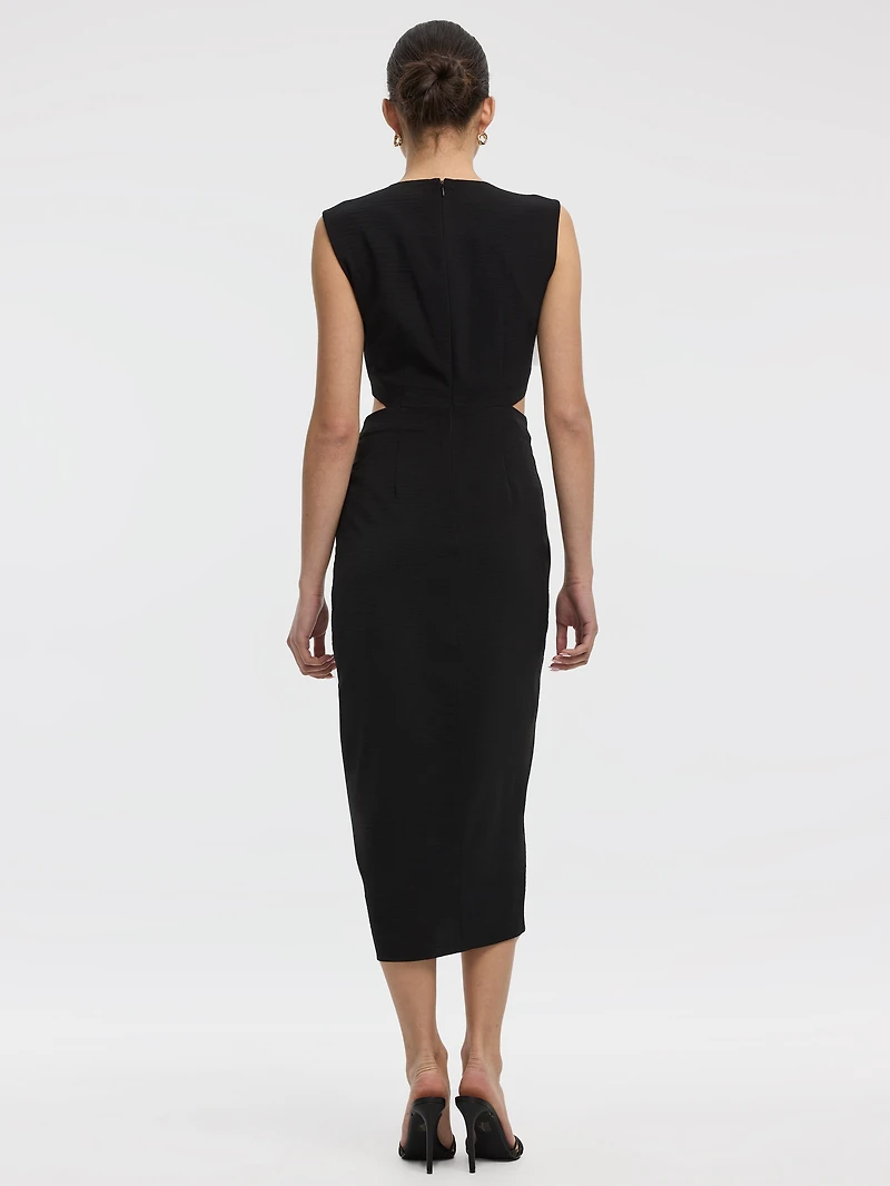 Sleeveless Fitted Maxi Dress with Cut-Out Details