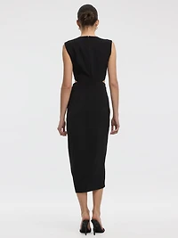Sleeveless Fitted Maxi Dress with Cut-Out Details