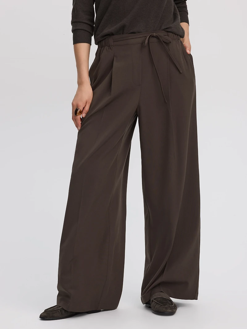 Pantalon à jambe large taille haute