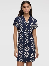 Robe droite à manches courtes