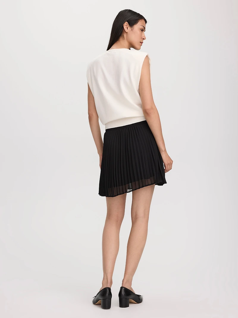 Pleated Chiffon Mini-Skirt
