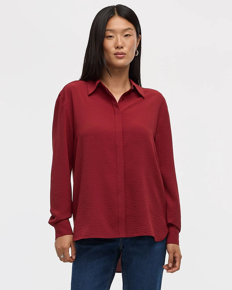 Long-Sleeve Buttoned-Down Blouse