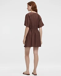 Short-Sleeve V-Neck Mini Dress