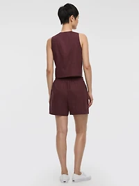 Linen-Blend Shorts with Elastic Waistband