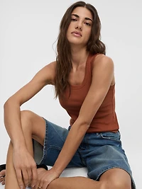 Scoop-Neck Ribbed Tank