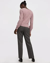 Long-Balloon-Sleeve V-Neck PlushSoft Sweater