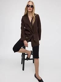 Pantalon capri à taille haute et jambe étroite
