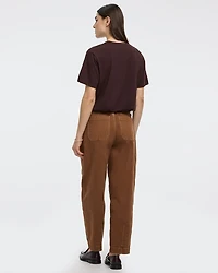 Crew-Neck Tee with Bubble Hem