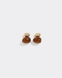 Stud Earrings with Resin Stones