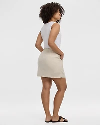 Jupe-short en mélange de lin
