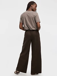 T-shirt à col rond avec ourlet bouffant