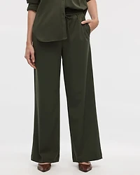 Pantalon à jambe large et taille haute élastique - L'Intemporelle