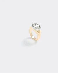 Ring with Oval Rhinestone