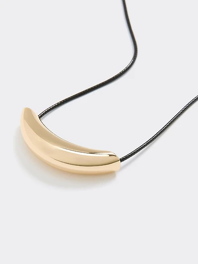 Collier en corde avec barre incurvée an acier inoxydable