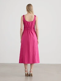 Sleeveless Boat-Neck Maxi Dress