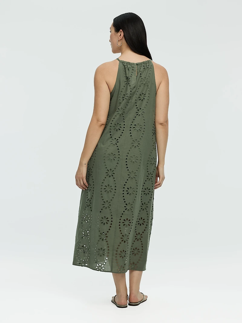 Robe maxi sans manches à encolure licou