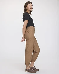 Pantalon jogger en popeline avec poches cargo - Long
