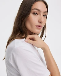 Crew-Neck Tee with Bubble Hem