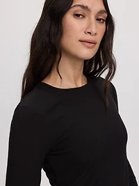 Long-Sleeve Crew-Neck Ribbed T-Shirt