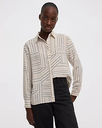 Long-Sleeve Buttoned-Down Blouse