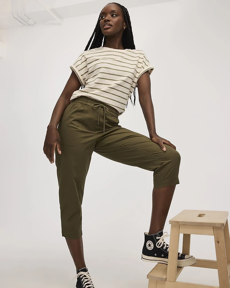 Poplin Capri Pants