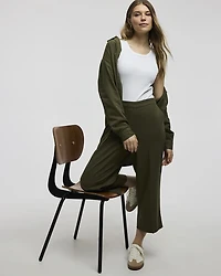 Cropped Wide-Leg Linen-Blend Pant