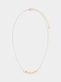 Stainless Steel Short Necklace with Twisted Beads