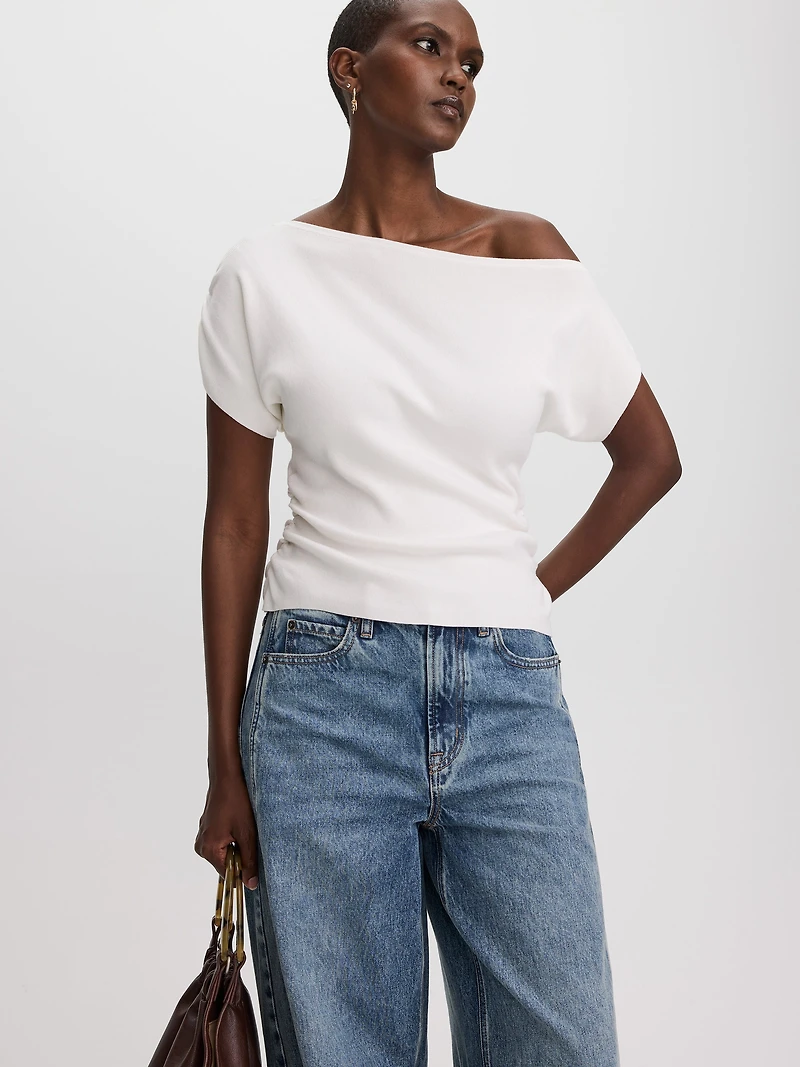 Short-Sleeve Off-the-Shoulder Top