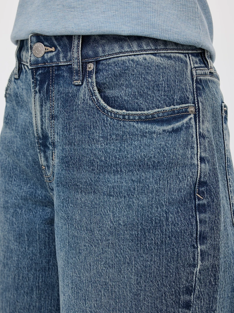 Jean ample à taille mi-haute