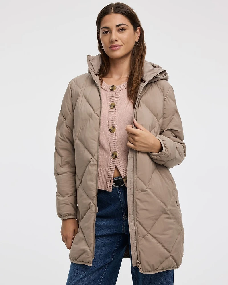 Long Hooded Puffer Jacket