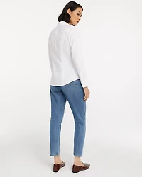 Long-Sleeve Fitted Poplin Blouse - R Essentials