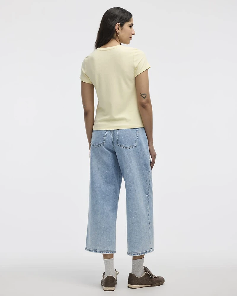 Ribbed Fitted Crew Neck T-Shirt - R Essentials