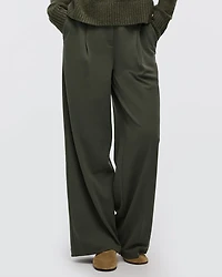 Wide-Leg High-Rise Crepe Pants