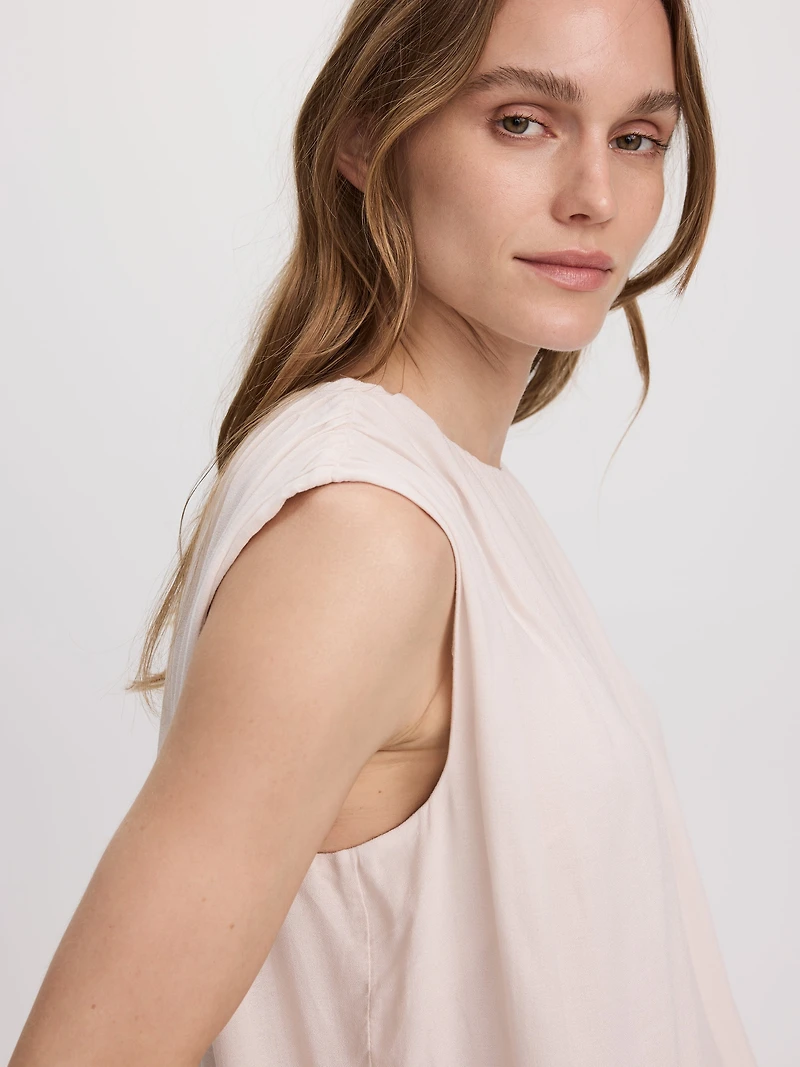 Camisole à col rond avec ourlet bulle