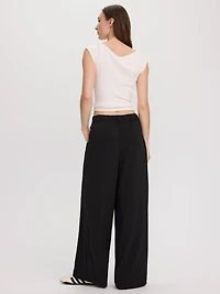 Pantalon à jambe large et taille haute