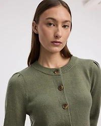 Cashmere-Blend Crew-Neck Cardigan