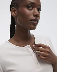 Ribbed Henley T-Shirt