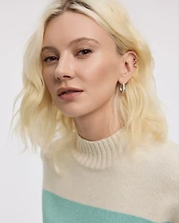 Long-Sleeve Mock-Neck Loose Pullover