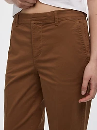 Mid-Rise Straight-Leg Cuffed Chino Pants