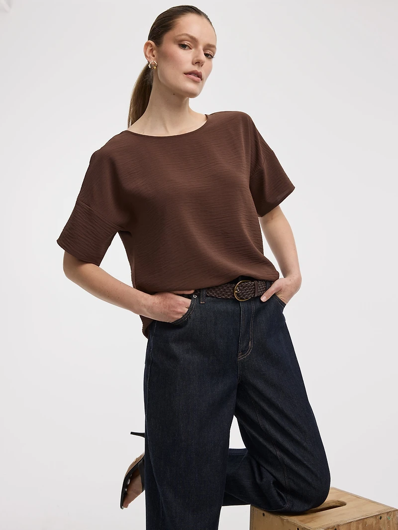 Crew-Neck T-Shirt Blouse