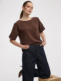 Crew-Neck T-Shirt Blouse